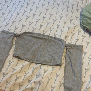 Gray Off-Shoulder Top